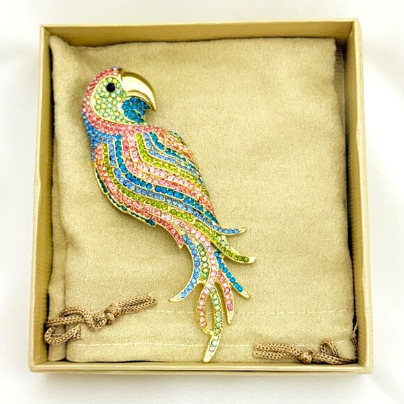 Colorful Large Parrot Brooch - Off Park Collection by JTV with Box - Picture 10 of 12